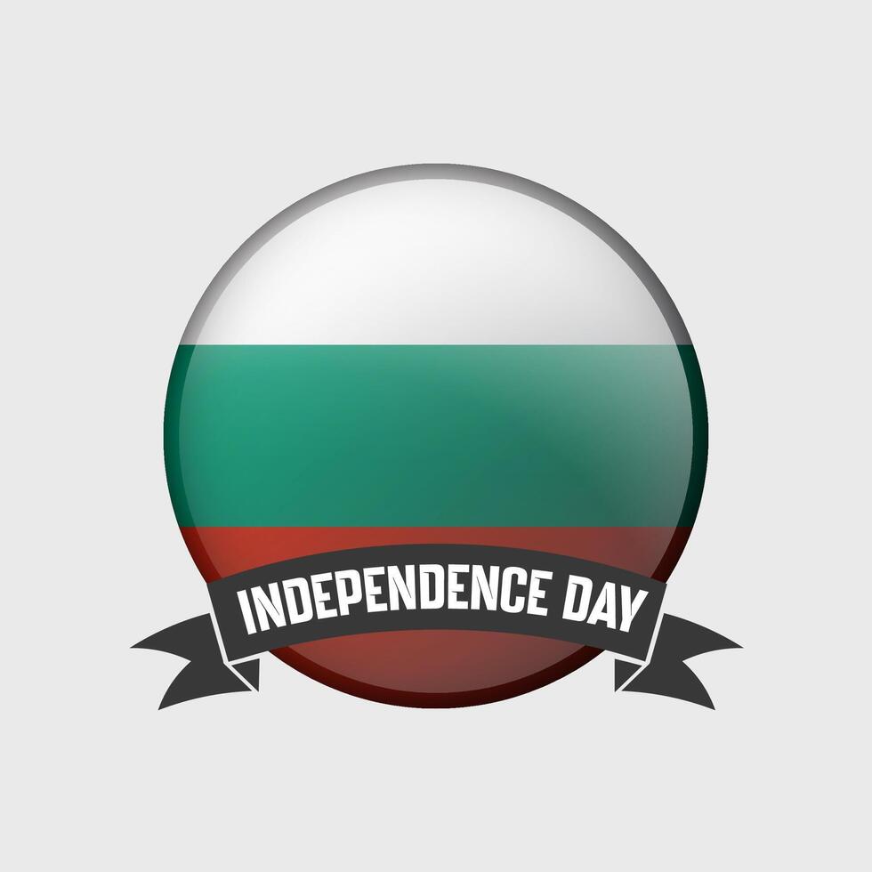 Bulgaria Round Independence Day Badge vector