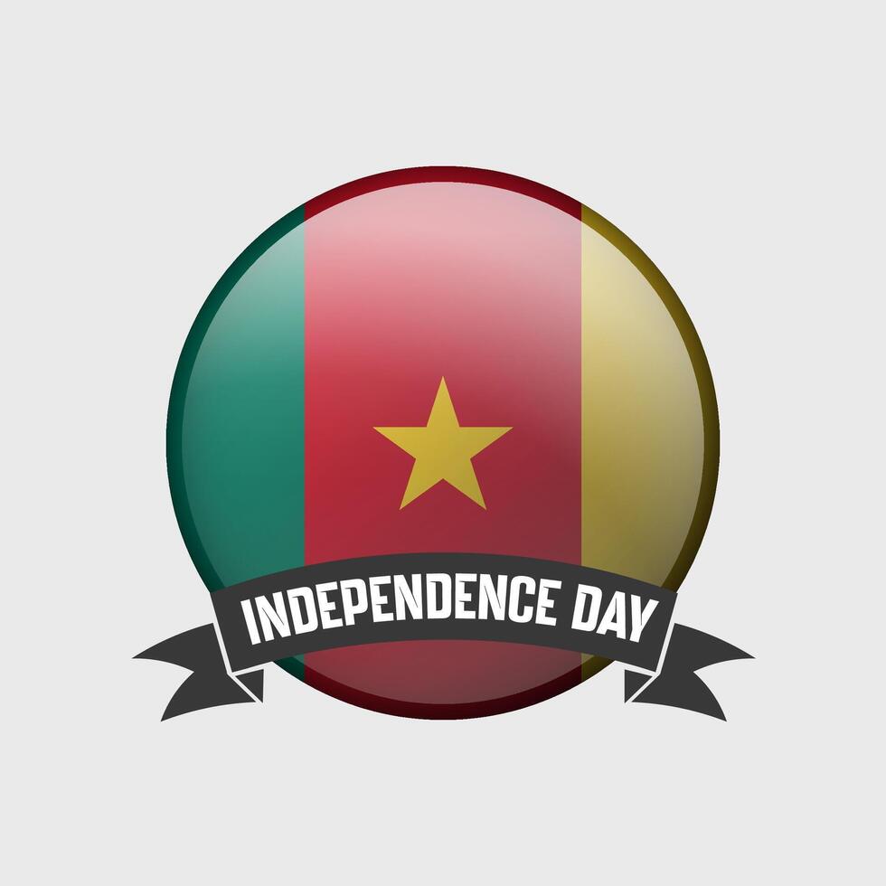 Cameroon Round Independence Day Badge vector