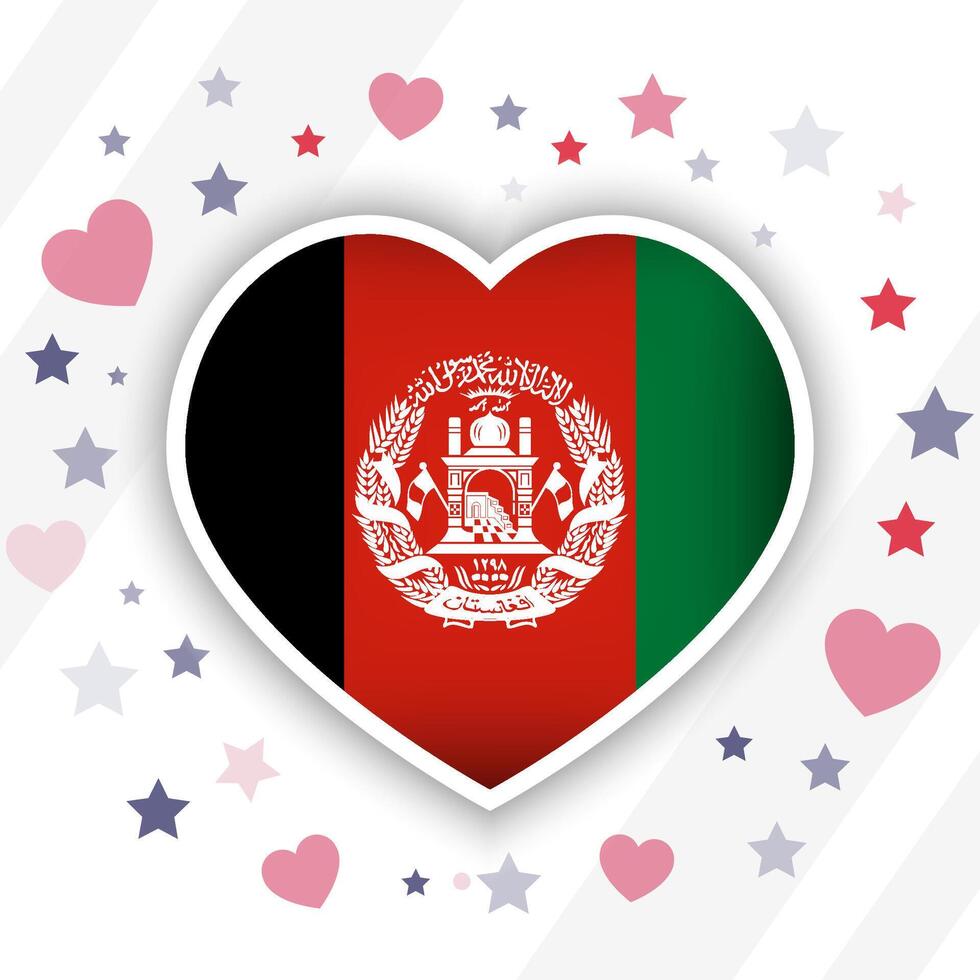 Creative Afghanistan Flag Heart Icon vector