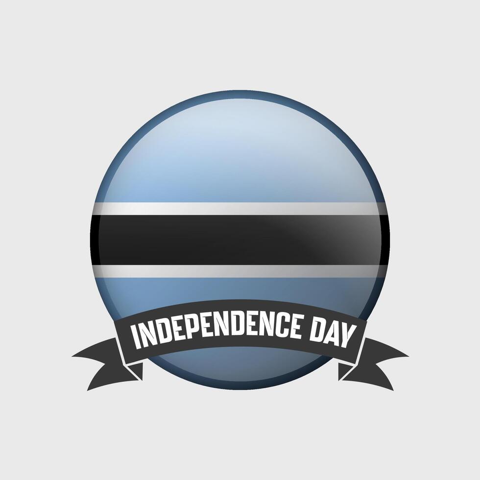 Botswana Round Independence Day Badge vector