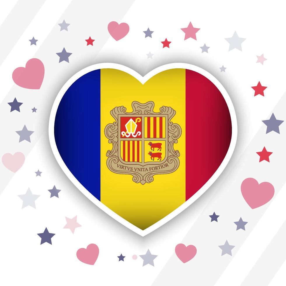 Creative Andorra Flag Heart Icon vector