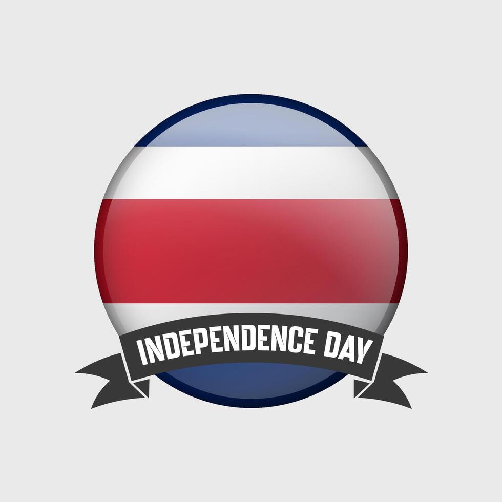 Costa Rica Round Independence Day Badge vector