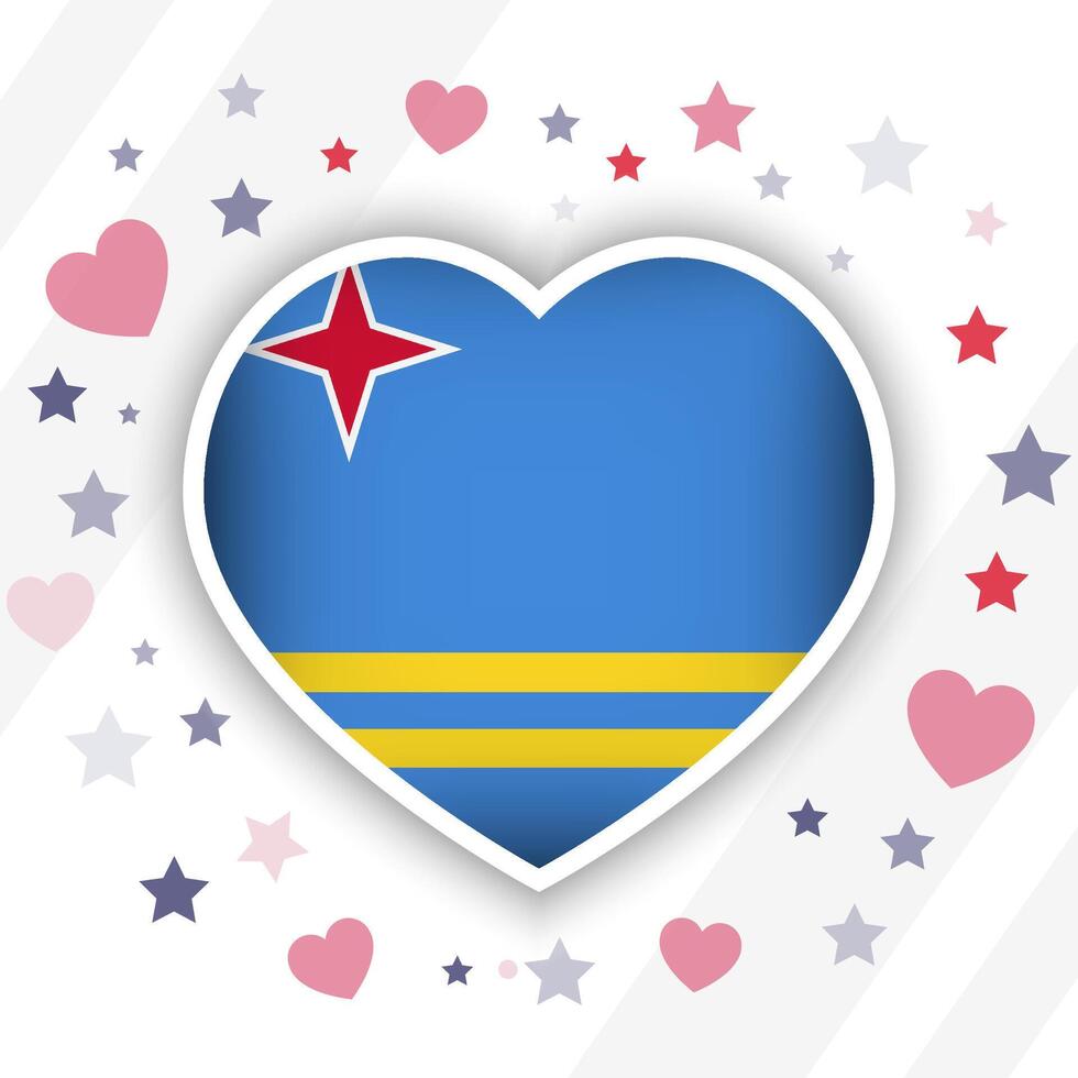 Creative Aruba Flag Heart Icon vector