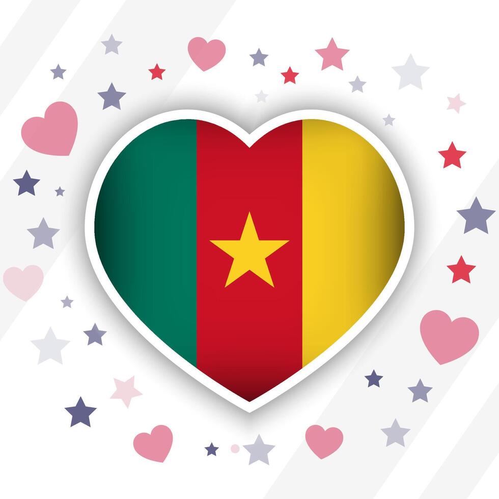 Creative Cameroon Flag Heart Icon vector