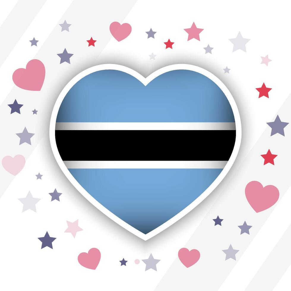 Creative Botswana Flag Heart Icon vector