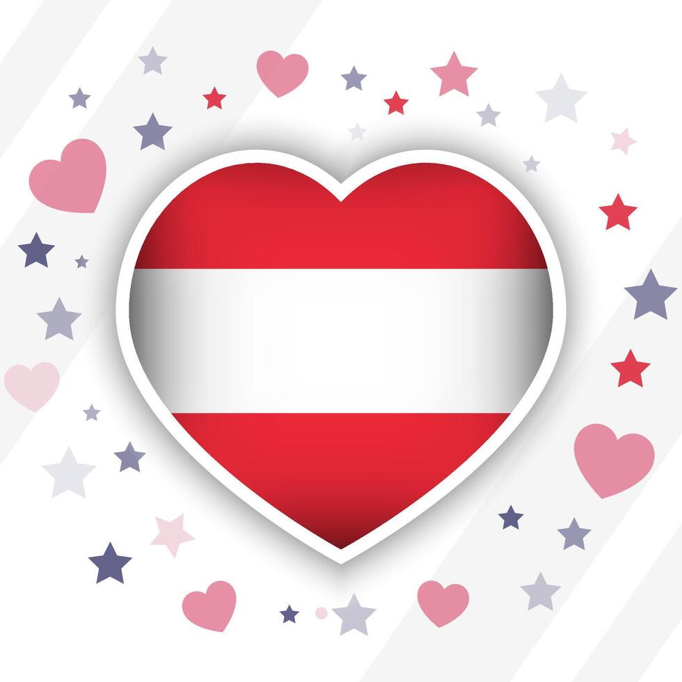 Creative Austria Flag Heart Icon vector