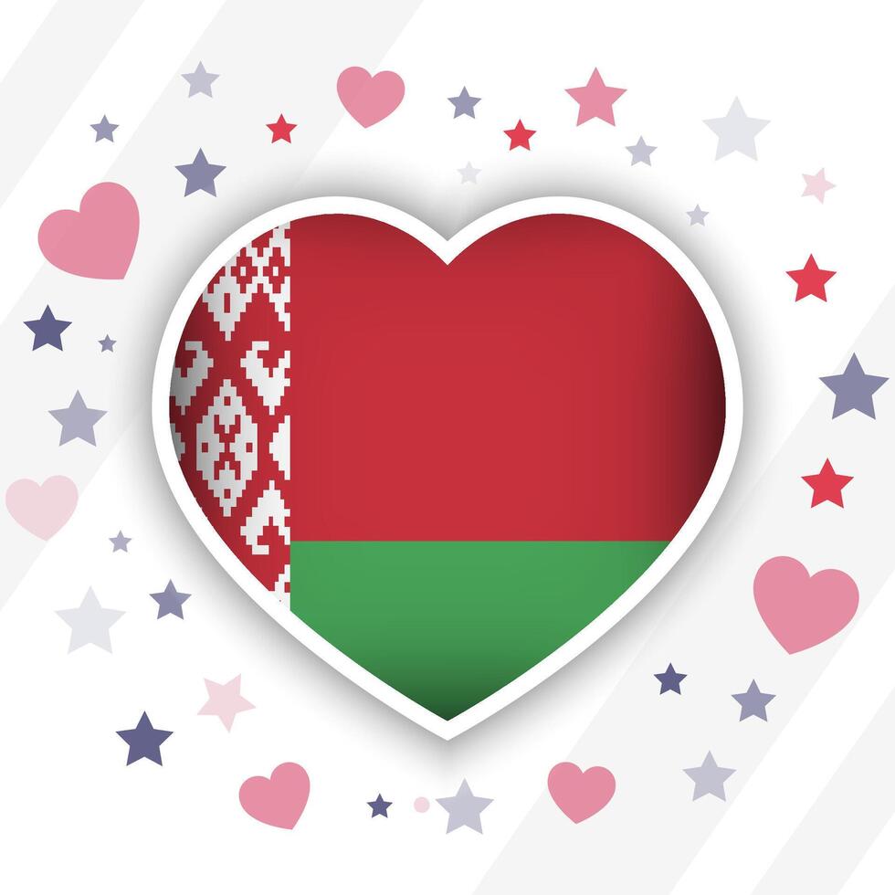Creative Belarus Flag Heart Icon vector