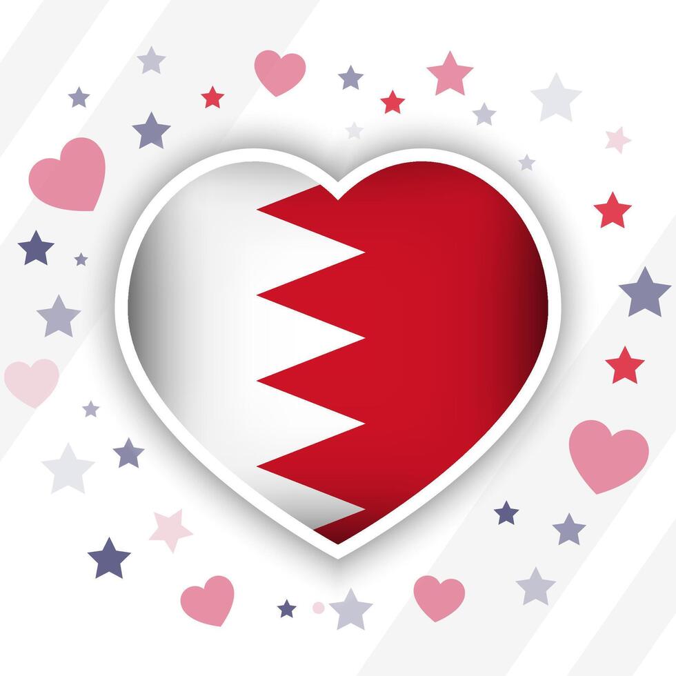 Creative Bahrain Flag Heart Icon vector