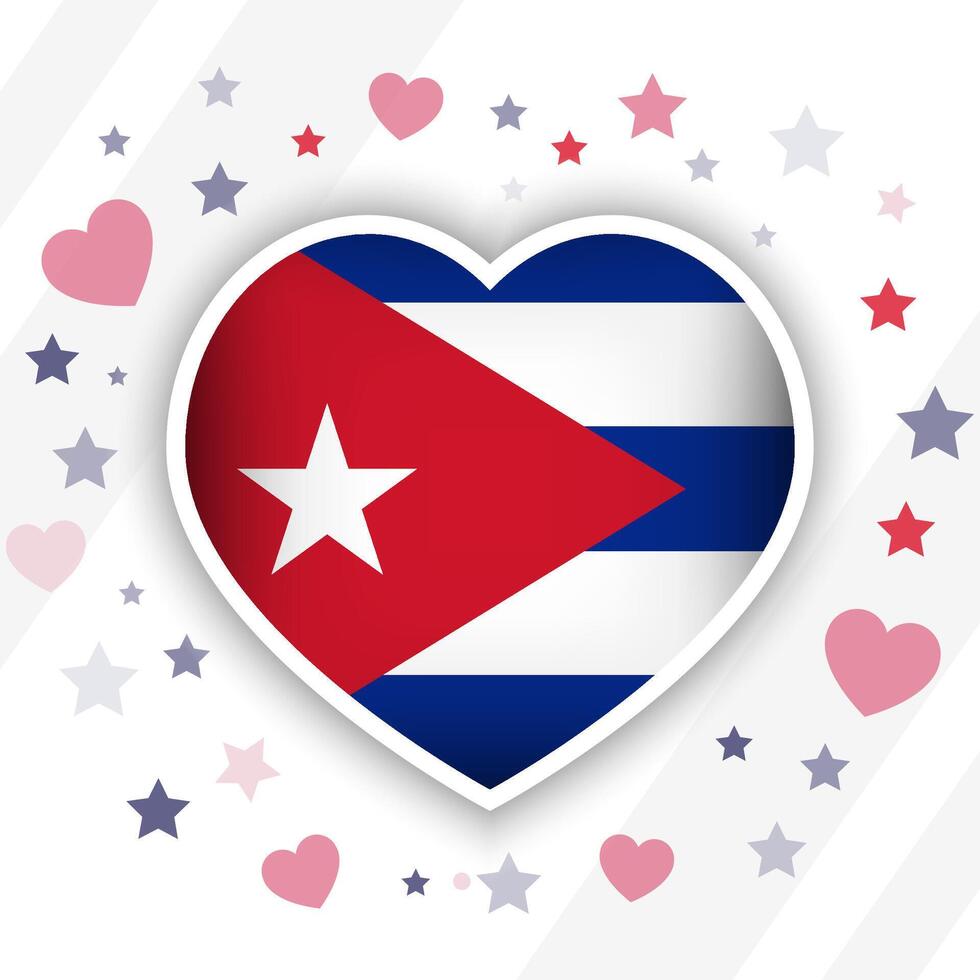 Creative Cuba Flag Heart Icon vector
