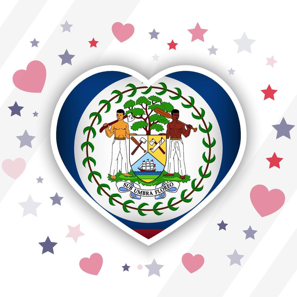 Creative Belize Flag Heart Icon vector