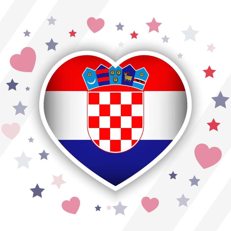 Creative Croatia Flag Heart Icon vector