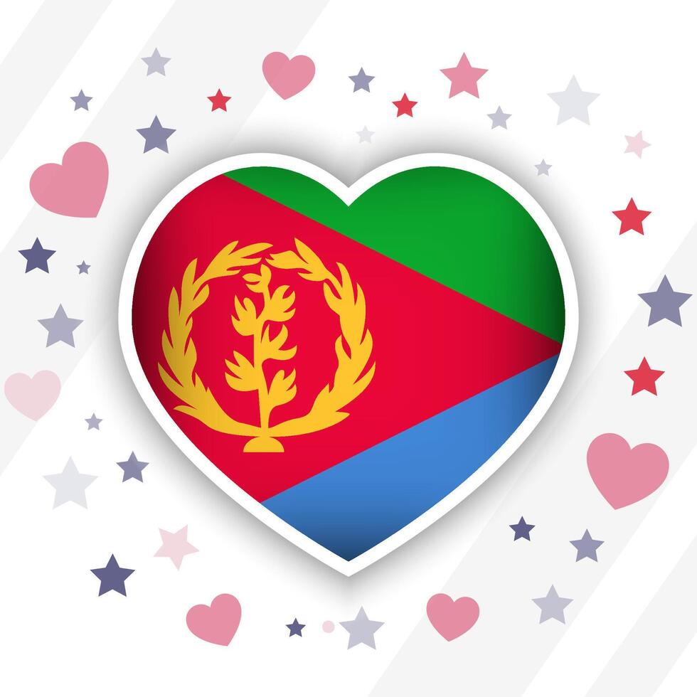 Creative Eritrea Flag Heart Icon vector