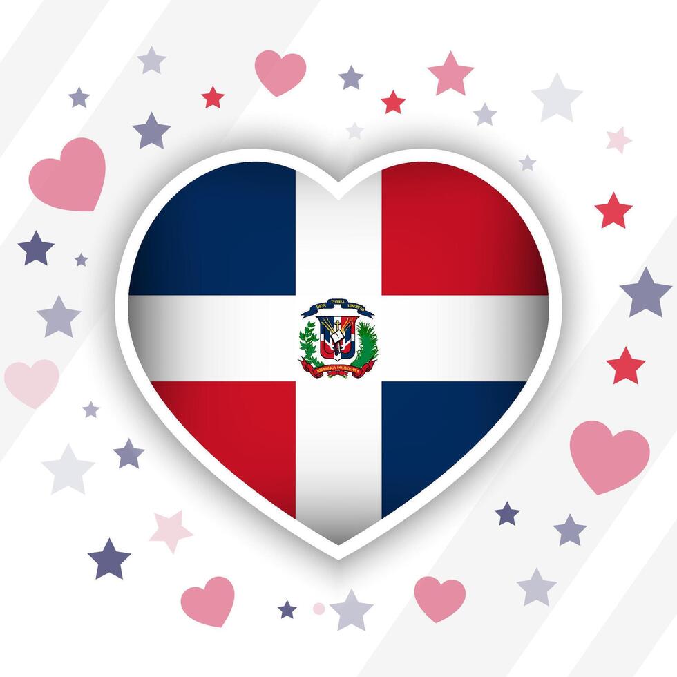 Creative Dominican Republic Flag Heart Icon vector