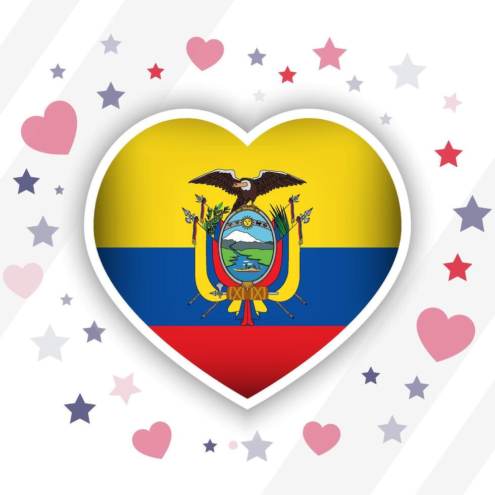 Creative Ecuador Flag Heart Icon vector