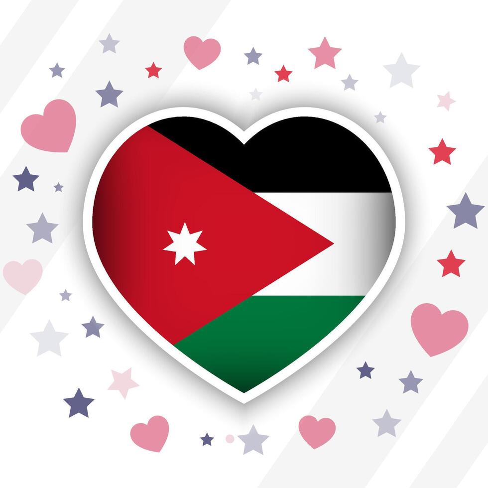 Creative Jordan Flag Heart Icon vector