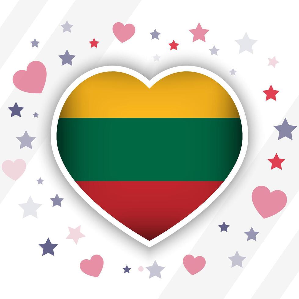 Creative Lithuania Flag Heart Icon vector