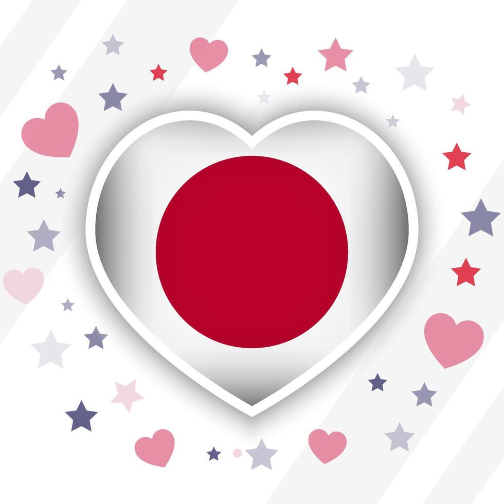 Creative Japan Flag Heart Icon vector