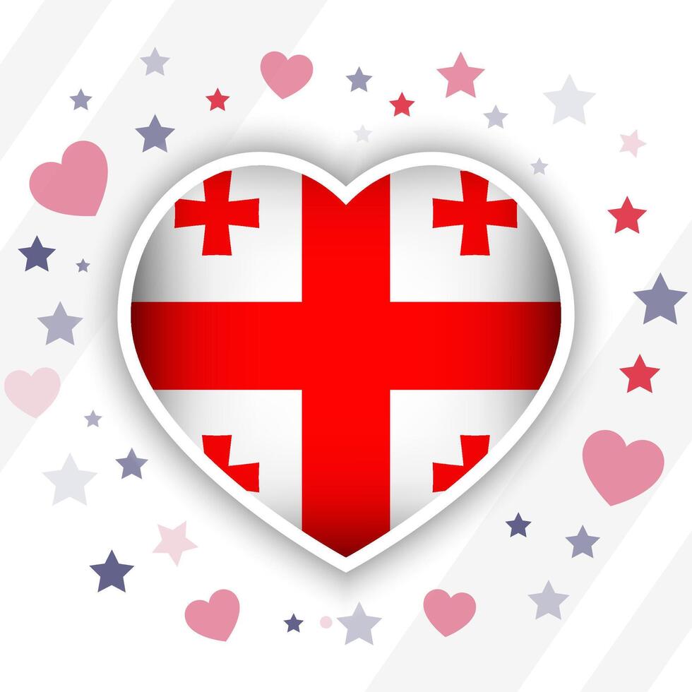 Creative Georgia Flag Heart Icon vector