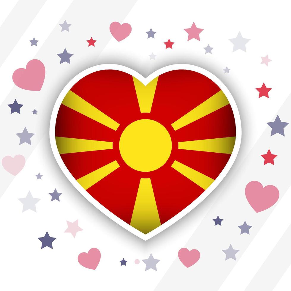 Creative Macedonia Flag Heart Icon vector