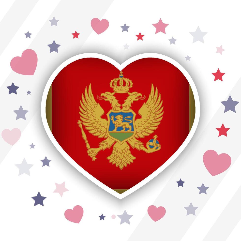 Creative Montenegro Flag Heart Icon vector