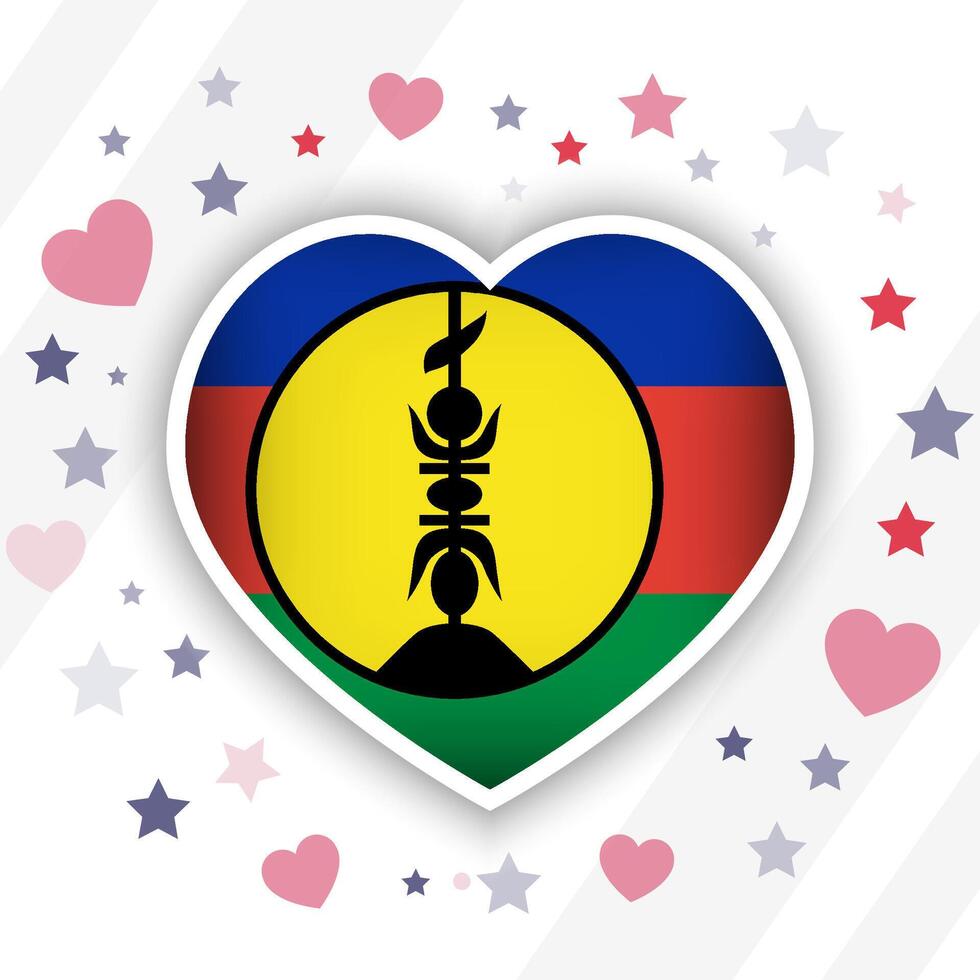 Creative New Caledonia Flag Heart Icon vector