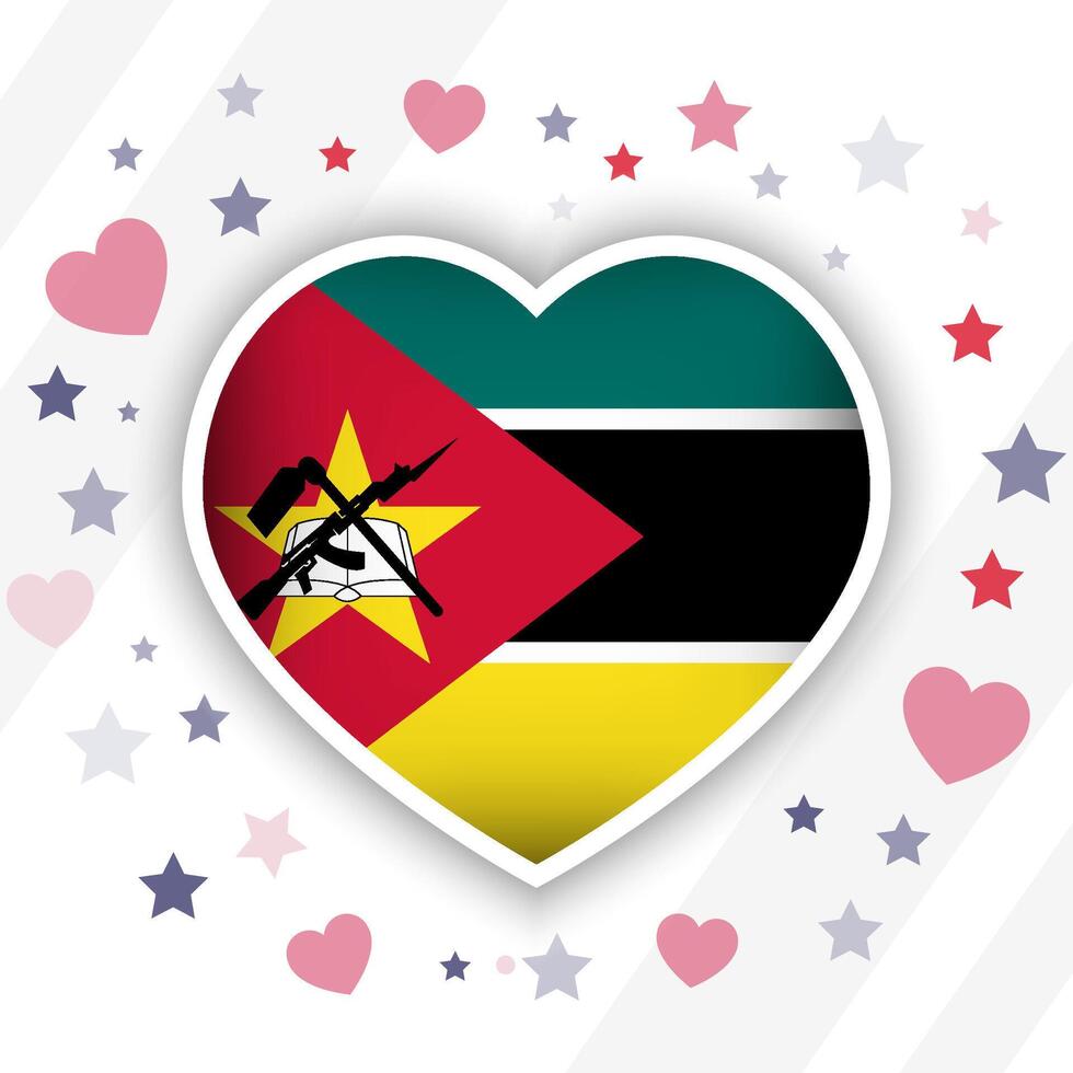 Creative Mozambique Flag Heart Icon vector