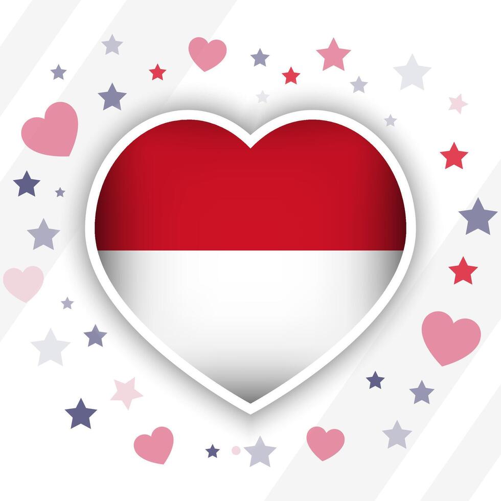 Creative Monaco Flag Heart Icon vector