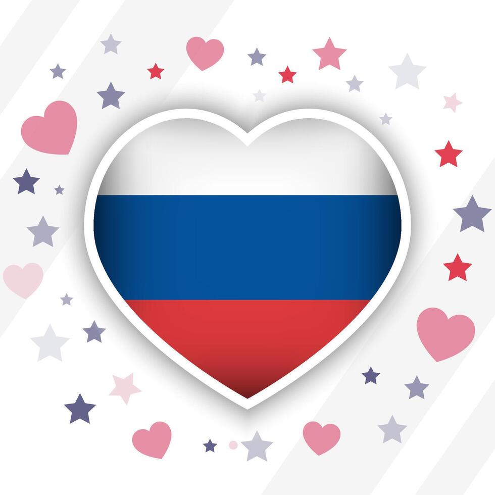 creativo Rusia bandera corazón icono vector