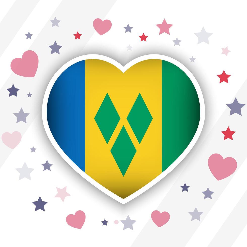 Creative Saint Vincent and the Grenadines Flag Heart Icon vector