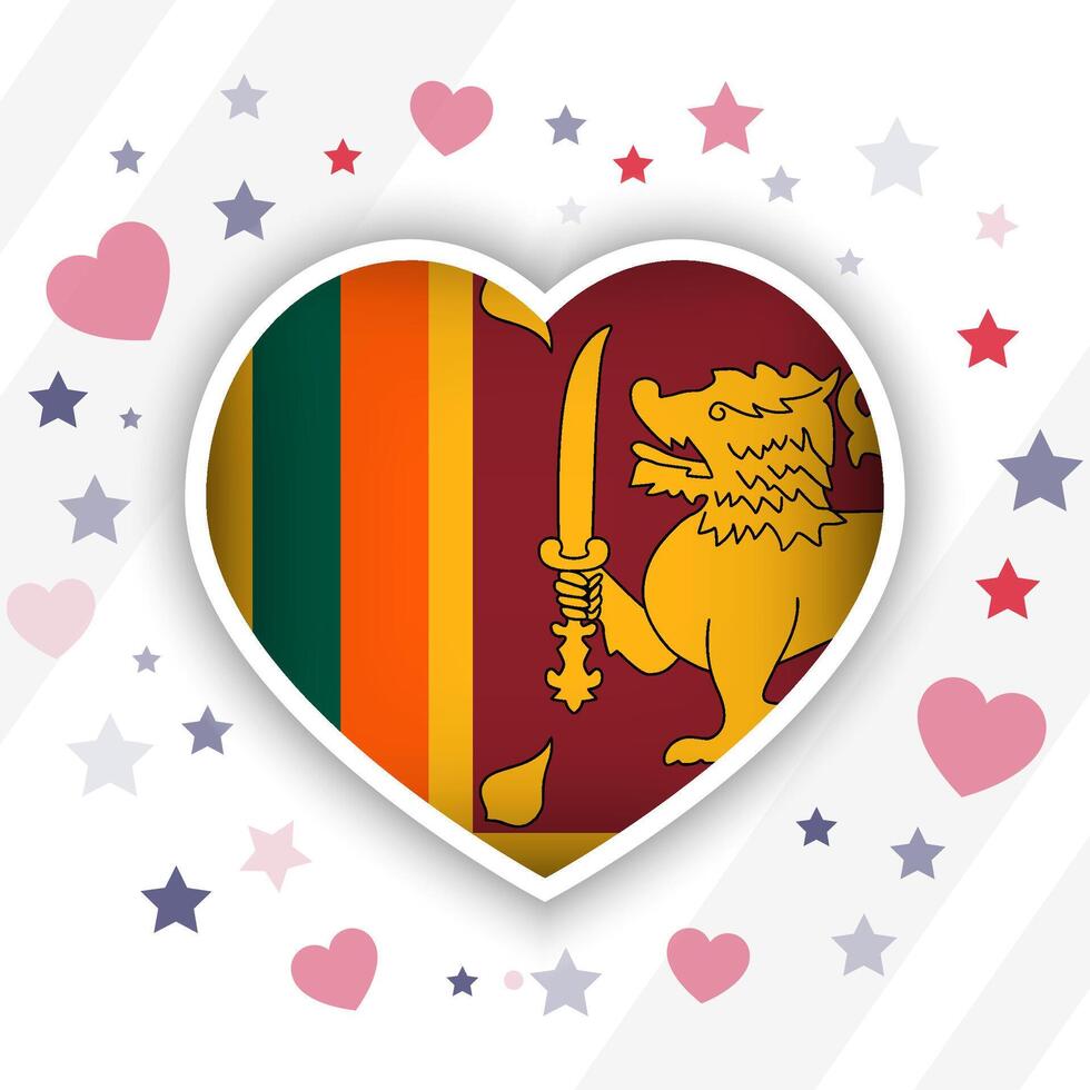 Creative Sri Lanka Flag Heart Icon vector