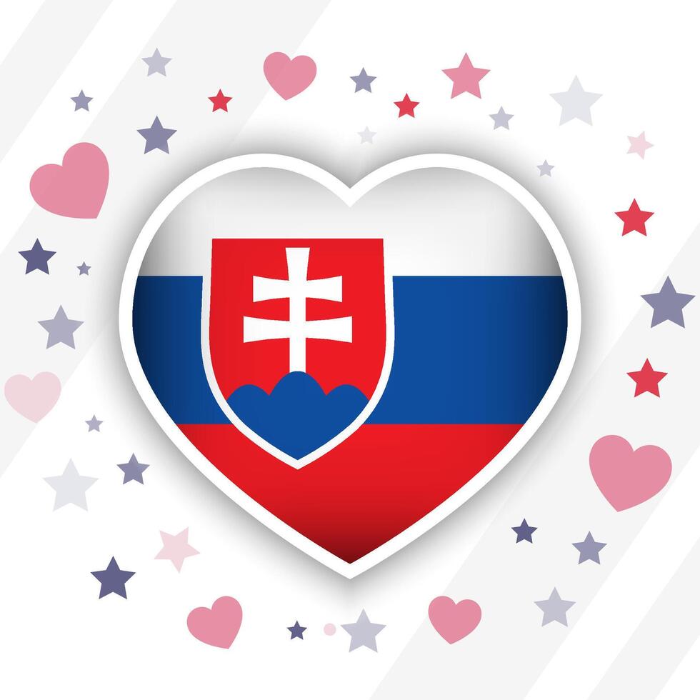 Creative Slovakia Flag Heart Icon vector