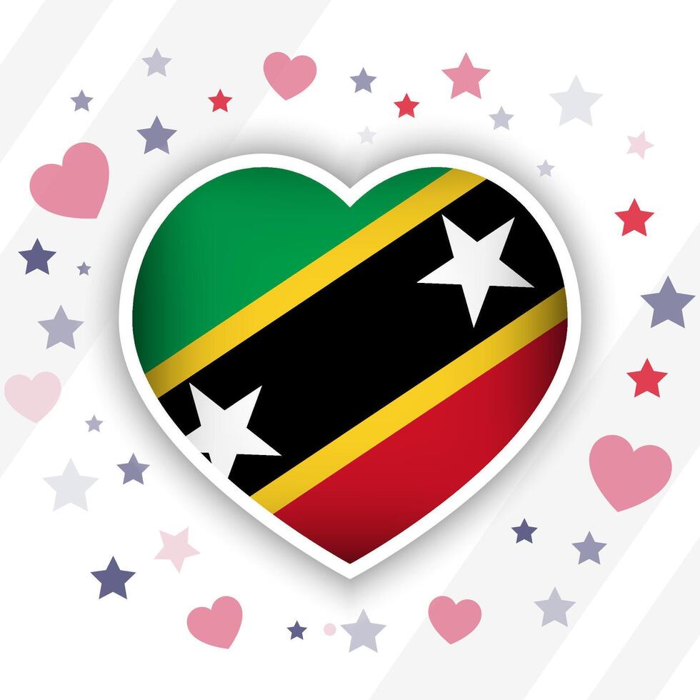 Creative Saint kitts and Nevis Flag Heart Icon vector