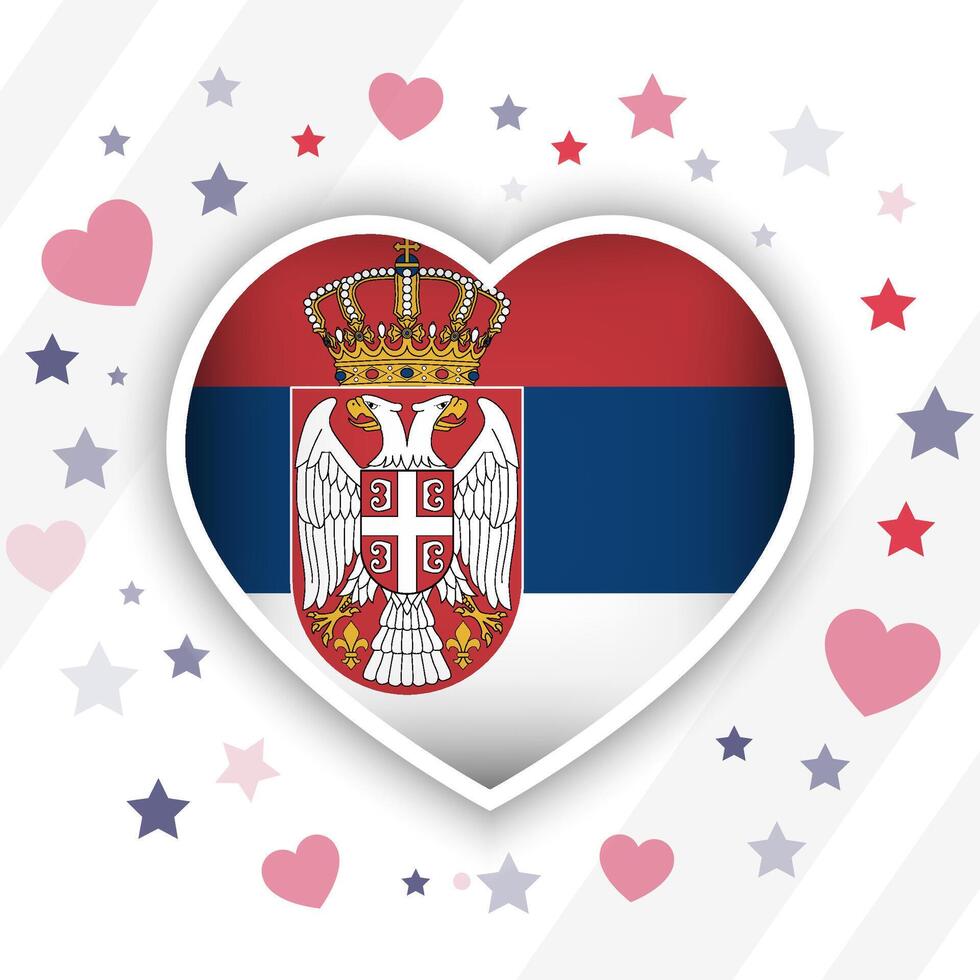 Creative Serbia Flag Heart Icon vector