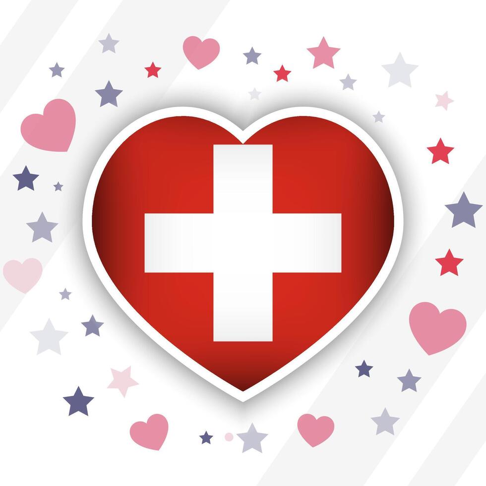 Creative Switzerland Flag Heart Icon vector