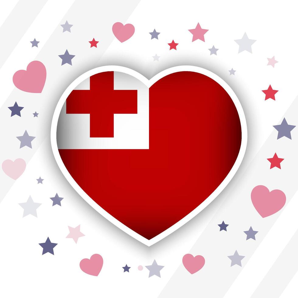 Creative Tonga Flag Heart Icon vector