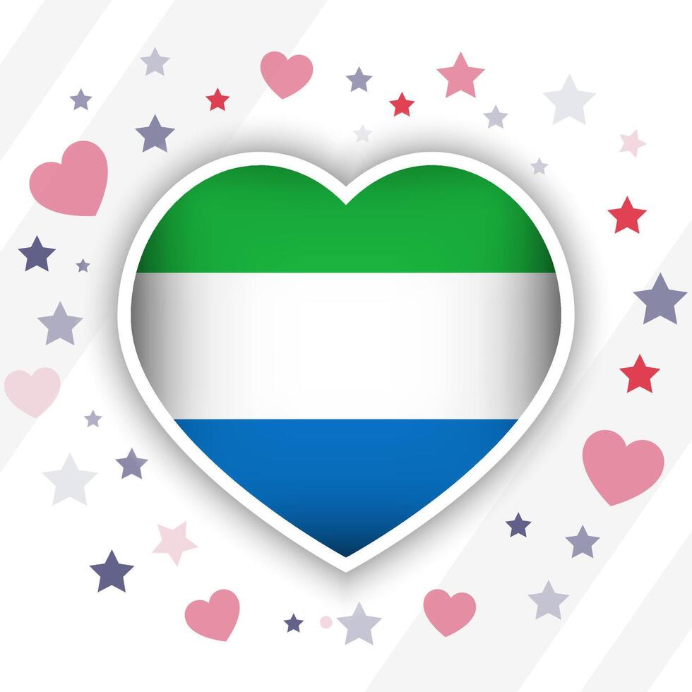 Creative Sierra Leone Flag Heart Icon vector