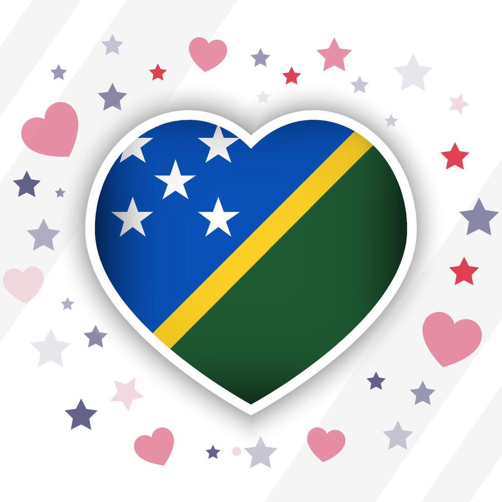 Creative Solomon Islands Flag Heart Icon vector