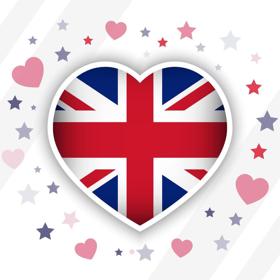 Creative United Kingdom Flag Heart Icon vector