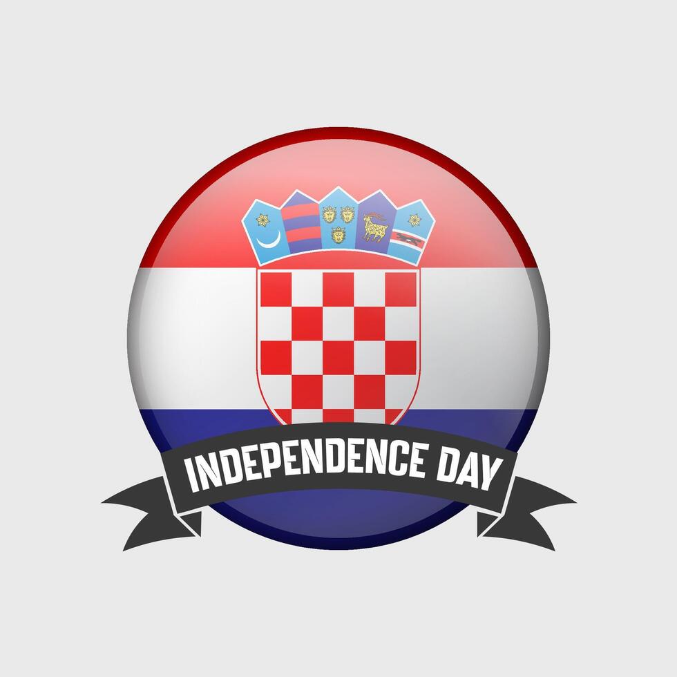 Croatia Round Independence Day Badge vector