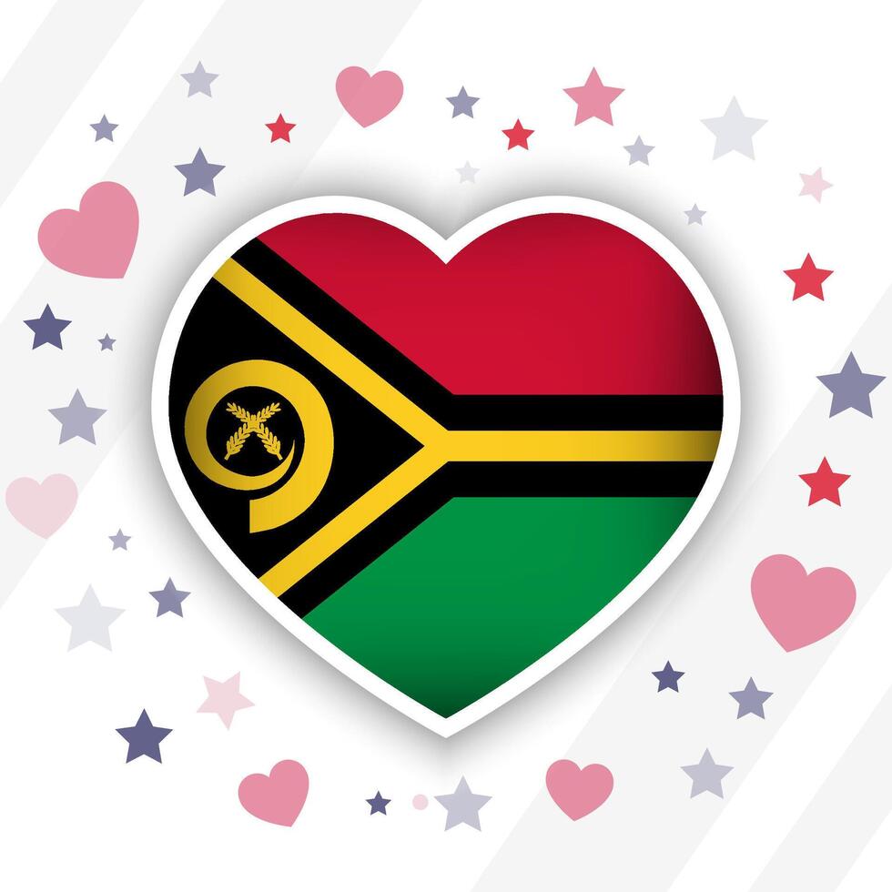 Creative Vanuatu Flag Heart Icon vector