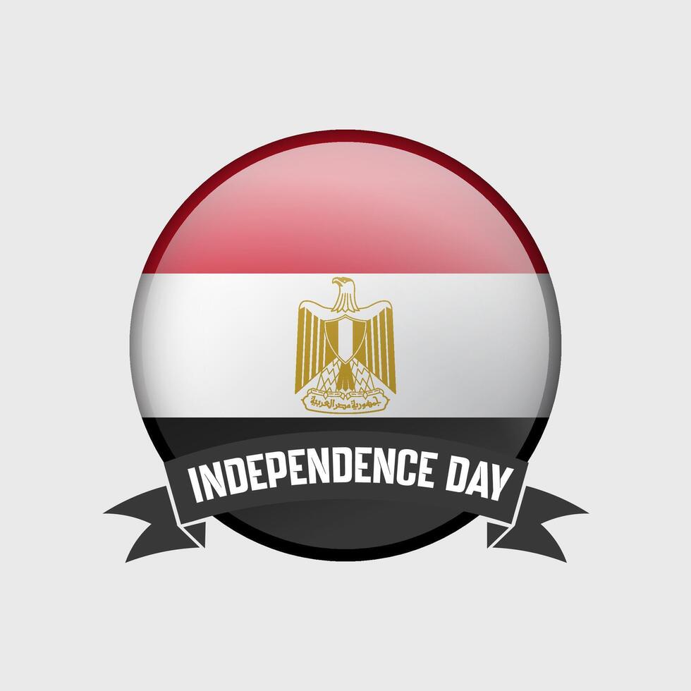 Egypt Round Independence Day Badge vector