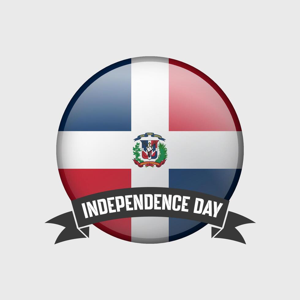 Dominican Republic Round Independence Day Badge vector