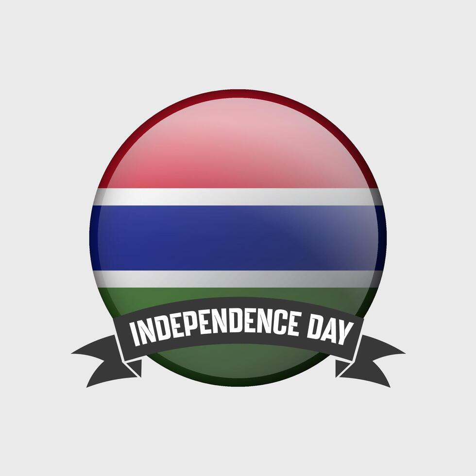 Gambia redondo independencia día Insignia vector