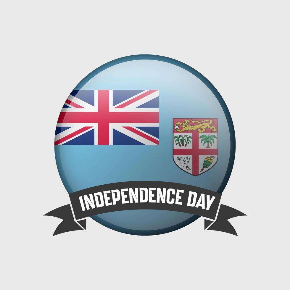 Fiji redondo independencia día Insignia vector