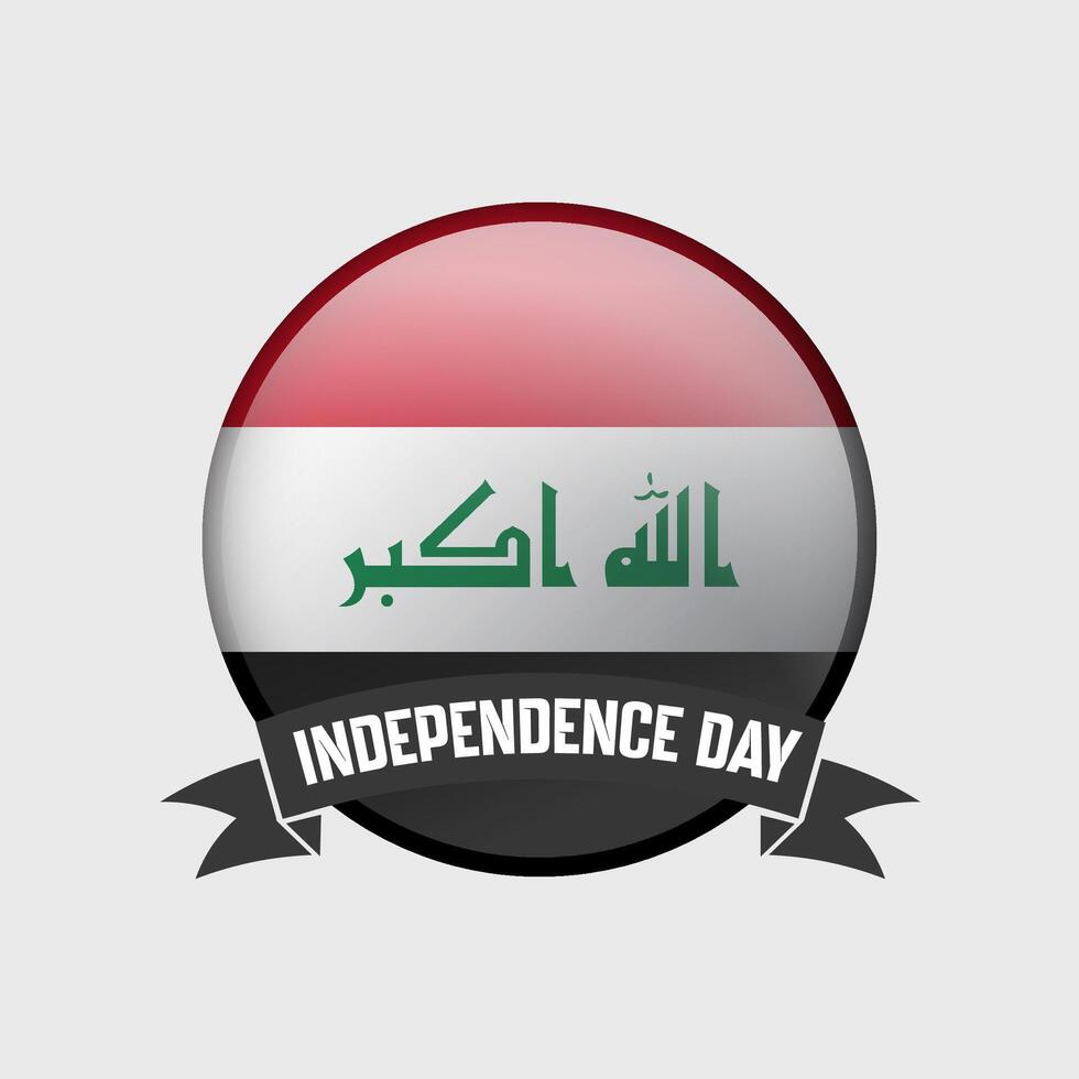 Iraq Round Independence Day Badge vector