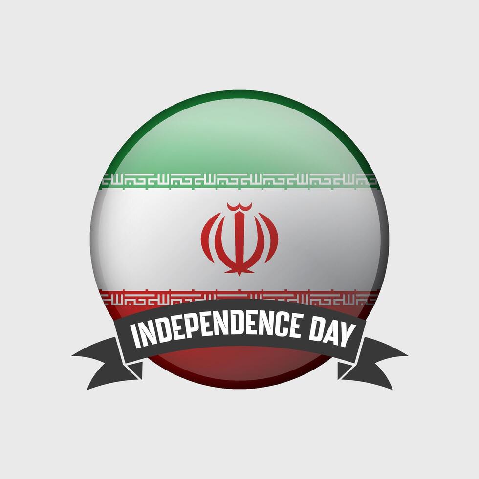 Iran Round Independence Day Badge vector