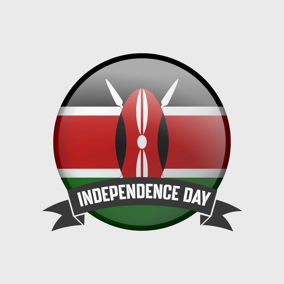 Kenya Round Independence Day Badge vector