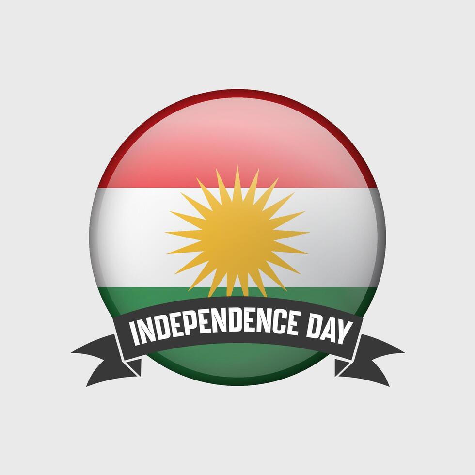 Iraqi Kurdistan Round Independence Day Badge vector