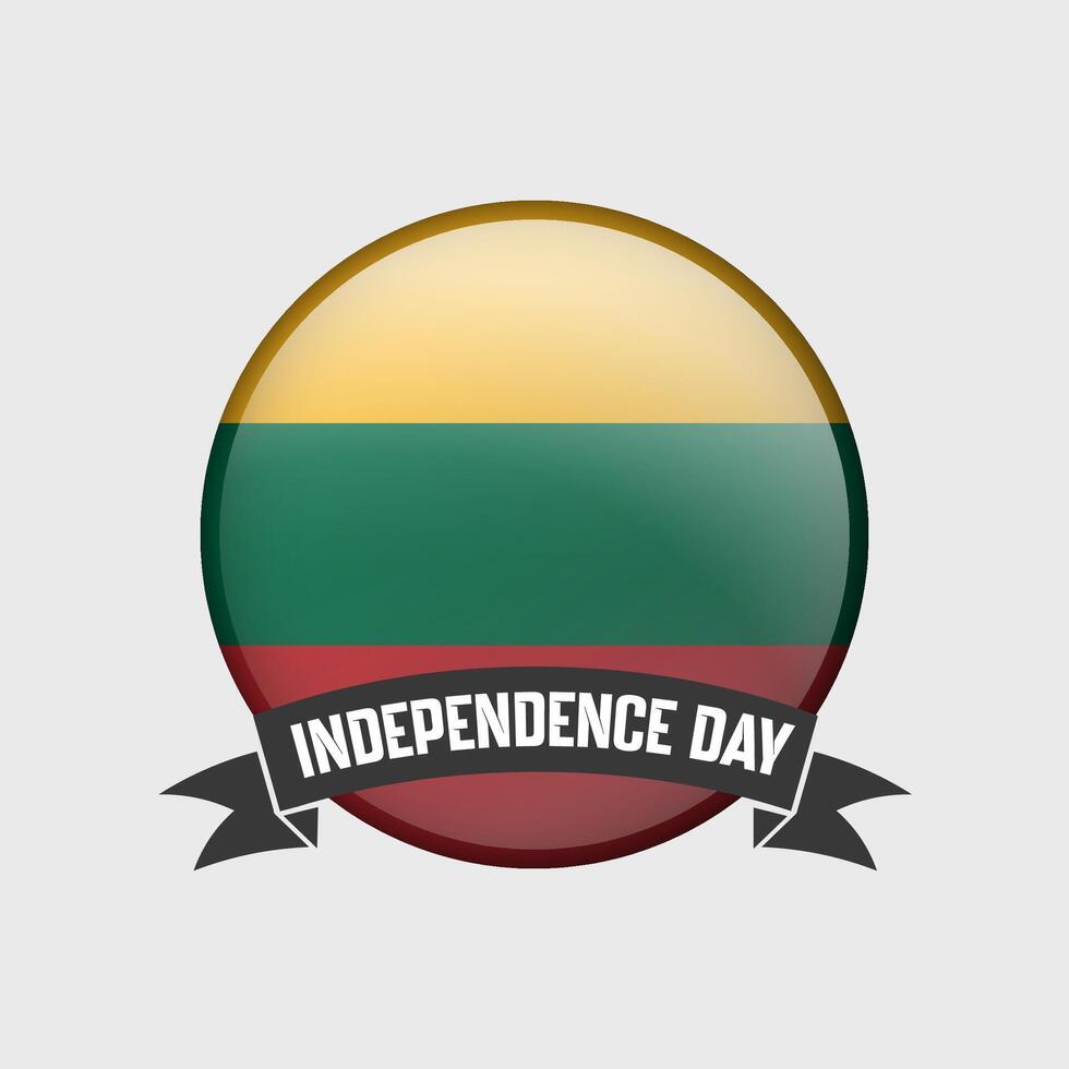 Lithuania Round Independence Day Badge vector