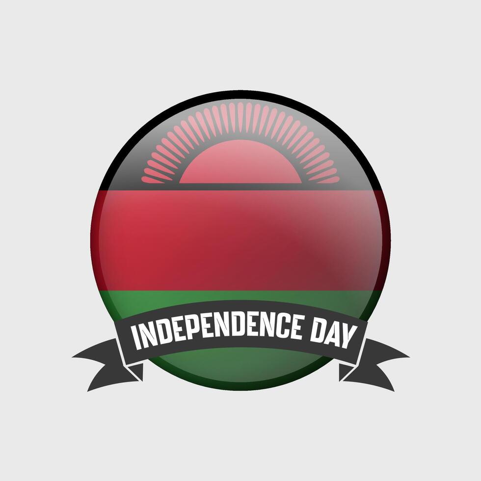 Malawi Round Independence Day Badge vector